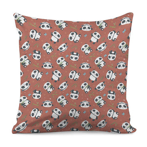 Baby Panda And Bamboo Pattern Print Pillow Cover