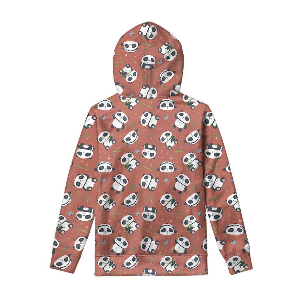 Baby Panda And Bamboo Pattern Print Pullover Hoodie