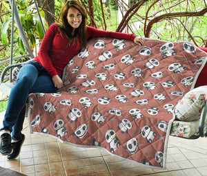 Baby Panda And Bamboo Pattern Print Quilt