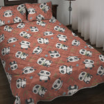 Baby Panda And Bamboo Pattern Print Quilt Bed Set