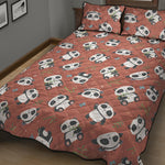 Baby Panda And Bamboo Pattern Print Quilt Bed Set