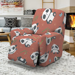 Baby Panda And Bamboo Pattern Print Recliner Slipcover