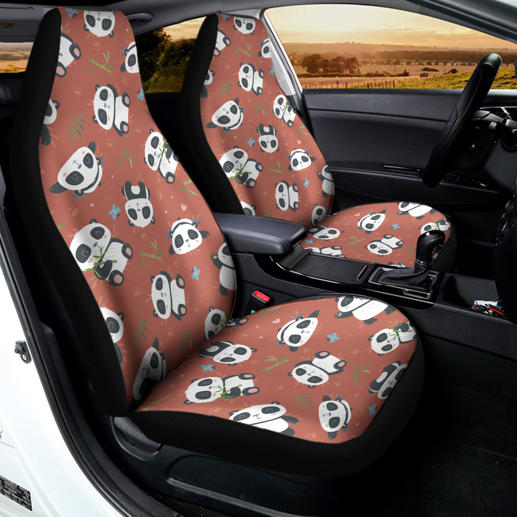 Baby Panda And Bamboo Pattern Print Universal Fit Car Seat Covers
