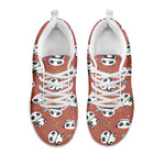 Baby Panda And Bamboo Pattern Print White Sneakers