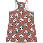 Baby Panda And Bamboo Pattern Print Women's Racerback Tank Top