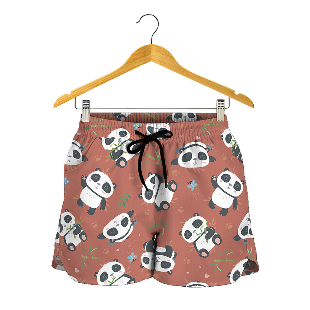 Baby Panda And Bamboo Pattern Print Women's Shorts