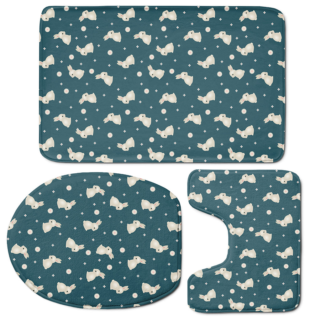 Baby Rabbit Pattern Print 3 Piece Bath Mat Set