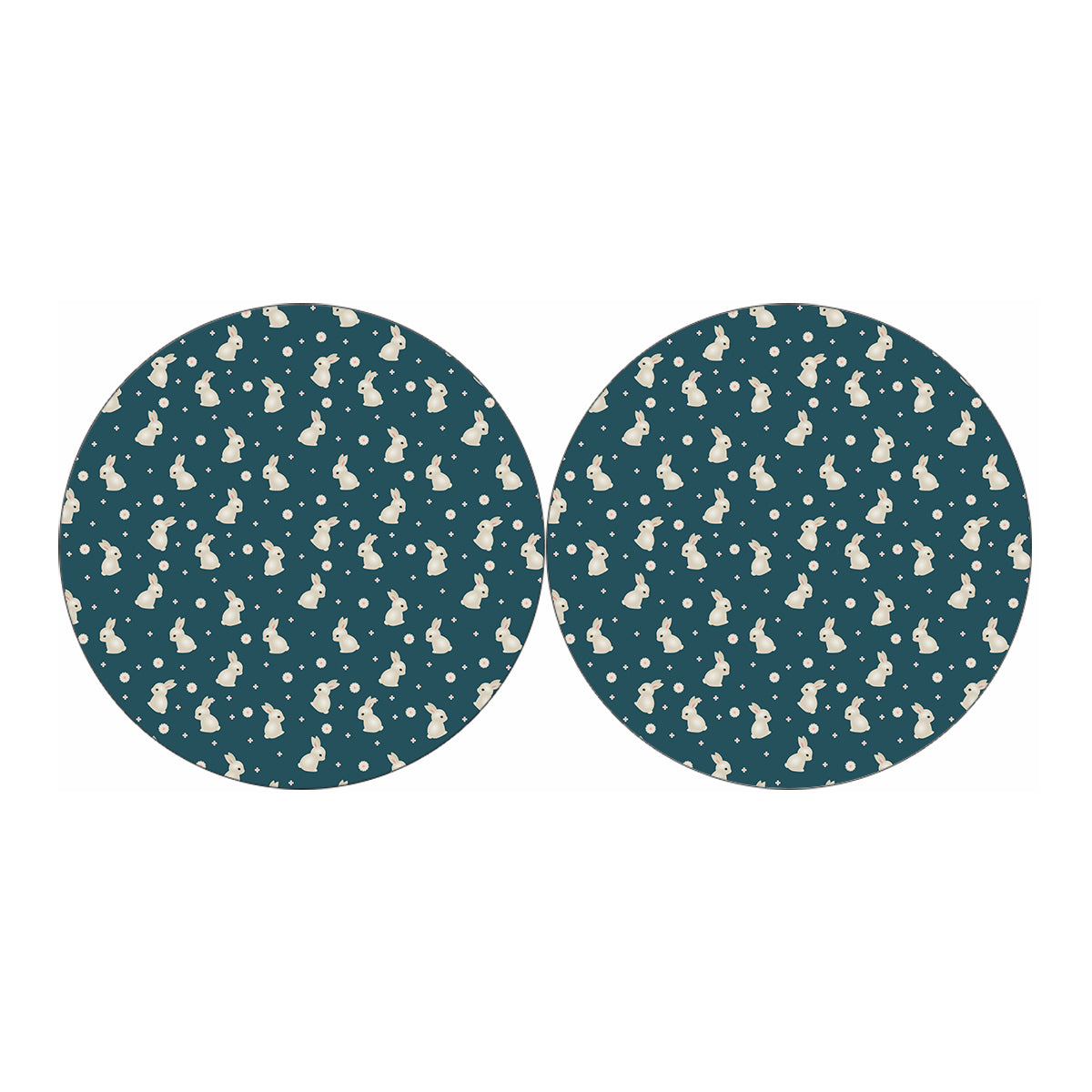 Baby Rabbit Pattern Print Car Coasters