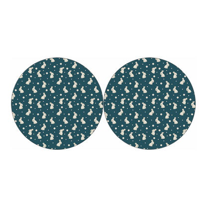 Baby Rabbit Pattern Print Car Coasters