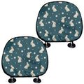 Baby Rabbit Pattern Print Car Headrest Covers