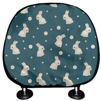 Baby Rabbit Pattern Print Car Headrest Covers