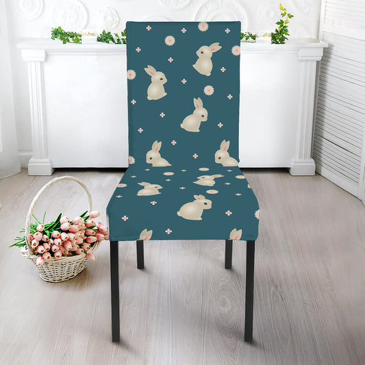 Baby Rabbit Pattern Print Dining Chair Slipcover