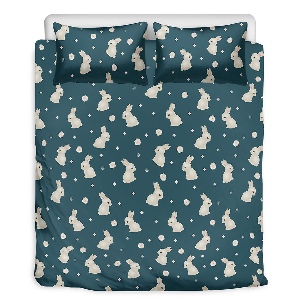 Baby Rabbit Pattern Print Duvet Cover Bedding Set