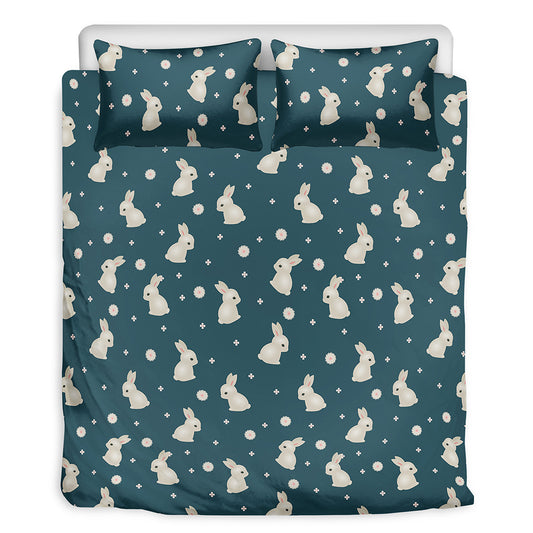 Baby Rabbit Pattern Print Duvet Cover Bedding Set