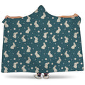 Baby Rabbit Pattern Print Hooded Blanket