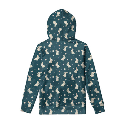 Baby Rabbit Pattern Print Pullover Hoodie