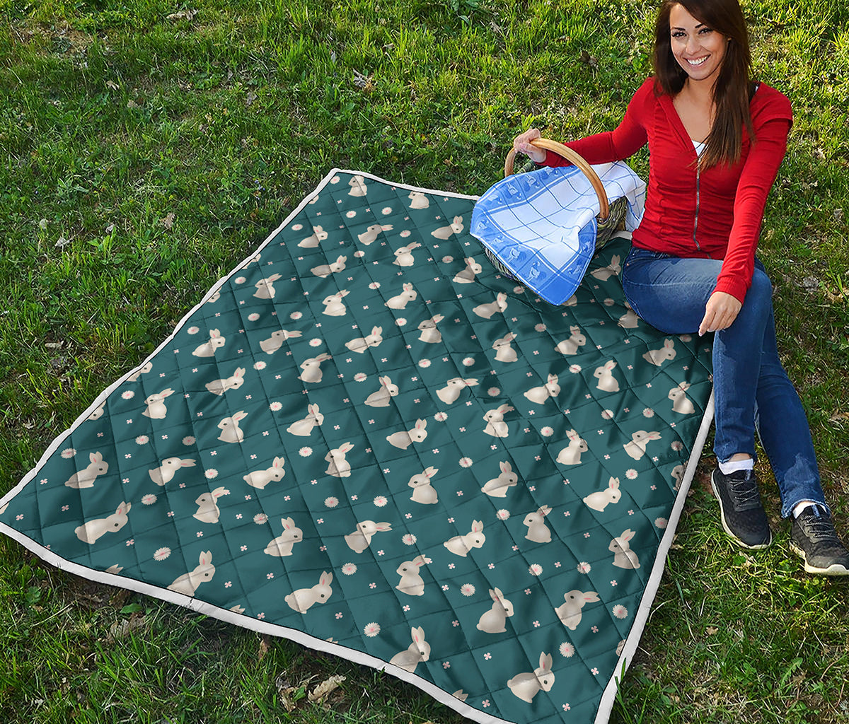 Baby Rabbit Pattern Print Quilt