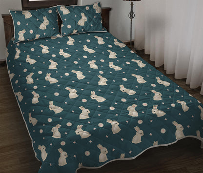 Baby Rabbit Pattern Print Quilt Bed Set