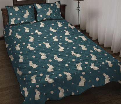 Baby Rabbit Pattern Print Quilt Bed Set