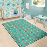 Banana And Monkey Pattern Print Area Rug