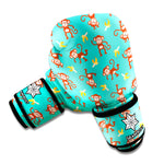 Banana And Monkey Pattern Print Boxing Gloves