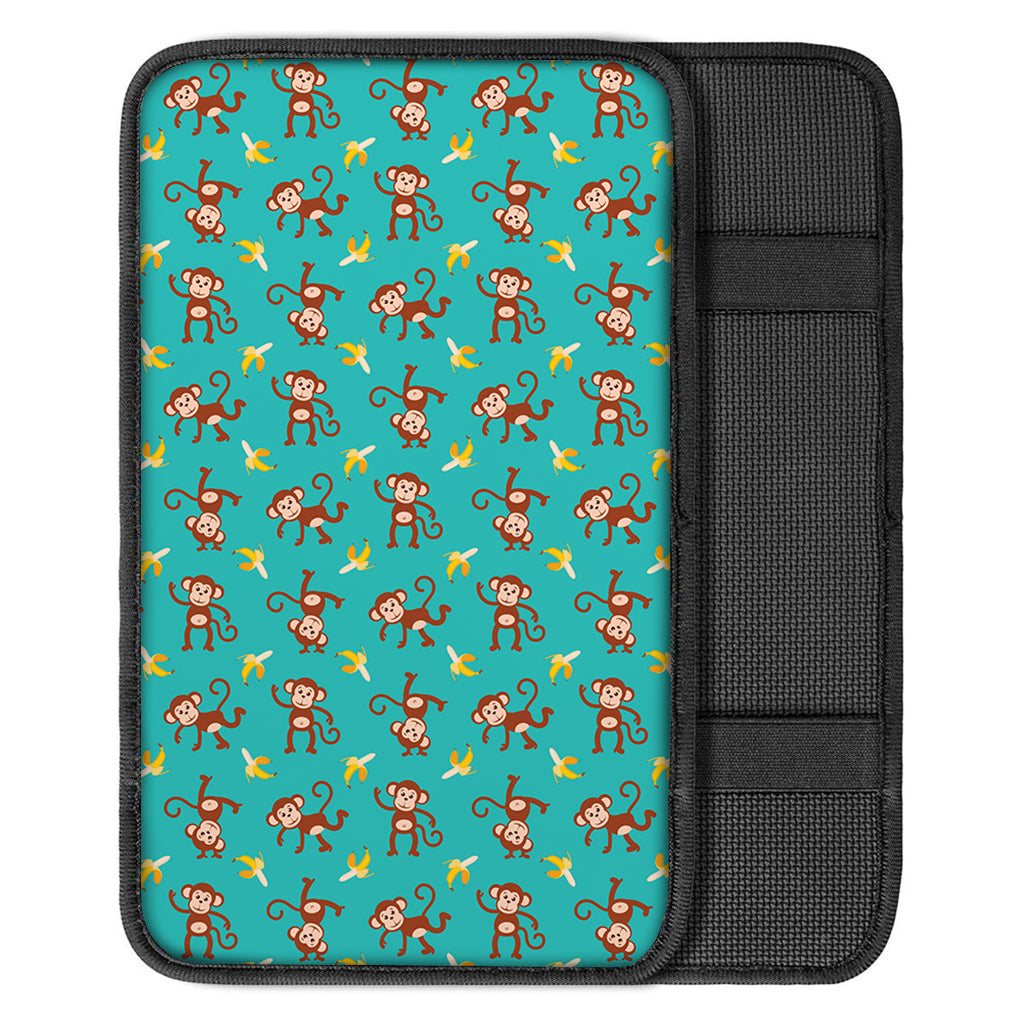 Banana And Monkey Pattern Print Car Center Console Cover