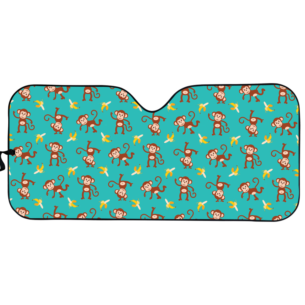 Banana And Monkey Pattern Print Car Sun Shade