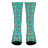 Banana And Monkey Pattern Print Crew Socks