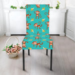 Banana And Monkey Pattern Print Dining Chair Slipcover