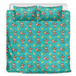 Banana And Monkey Pattern Print Duvet Cover Bedding Set