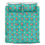 Banana And Monkey Pattern Print Duvet Cover Bedding Set
