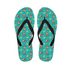 Banana And Monkey Pattern Print Flip Flops