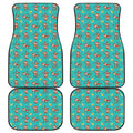 Banana And Monkey Pattern Print Front and Back Car Floor Mats