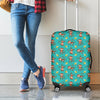 Banana And Monkey Pattern Print Luggage Cover