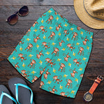 Banana And Monkey Pattern Print Men's Shorts