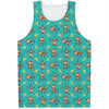 Banana And Monkey Pattern Print Men's Tank Top