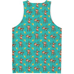 Banana And Monkey Pattern Print Men's Tank Top