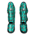 Banana And Monkey Pattern Print Muay Thai Shin Guards