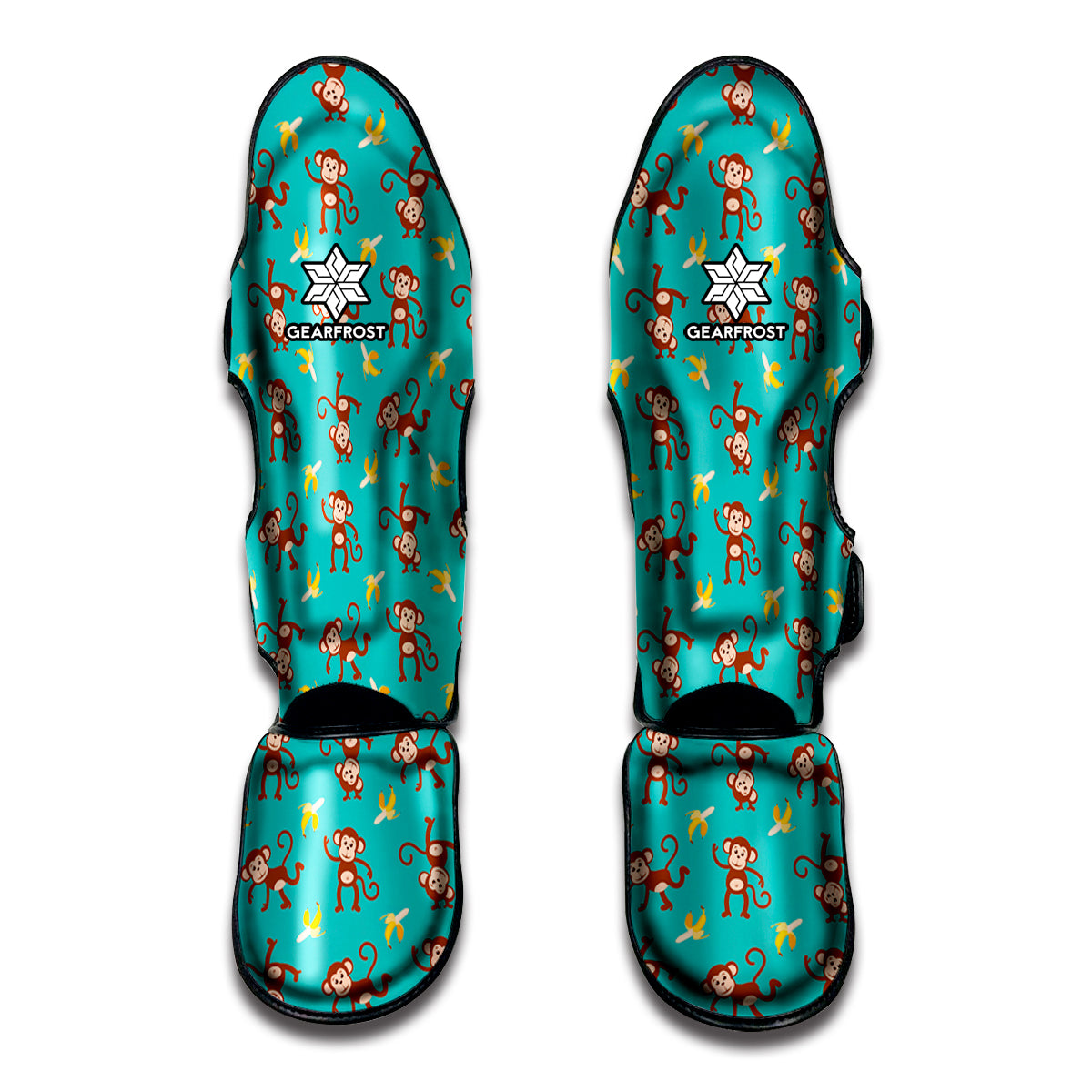 Banana And Monkey Pattern Print Muay Thai Shin Guard