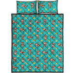 Banana And Monkey Pattern Print Quilt Bed Set