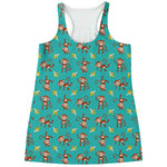 Banana And Monkey Pattern Print Women's Racerback Tank Top