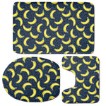 Banana Fruit Pattern Print 3 Piece Bath Mat Set