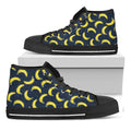 Banana Fruit Pattern Print Black High Top Sneakers