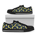 Banana Fruit Pattern Print Black Low Top Sneakers