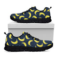 Banana Fruit Pattern Print Black Running Shoes