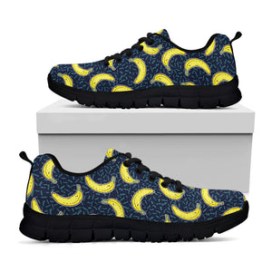 Banana Fruit Pattern Print Black Sneakers