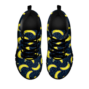 Banana Fruit Pattern Print Black Sneakers