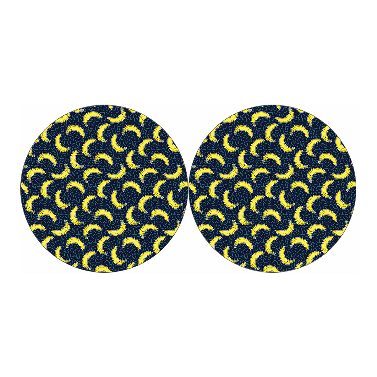 Banana Fruit Pattern Print Car Coasters