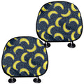 Banana Fruit Pattern Print Car Headrest Covers