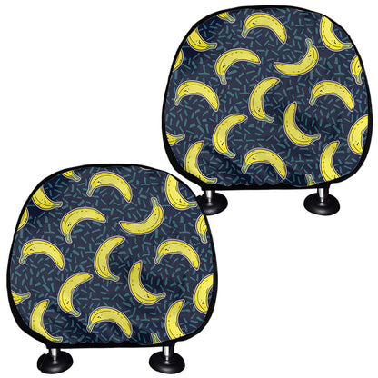 Banana Fruit Pattern Print Car Headrest Covers